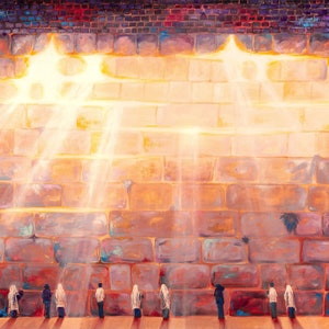 Kotel Wall Art - Jewish Art - Israel Jerusalem - Kosel / Wailing Wall Painting - Judaica Gift - Giclée Print on  Canvas - COLOUR POP!