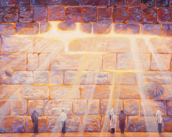 Kotel Painting: Jerusalem Wailing Wall, Giclée Canvas Print