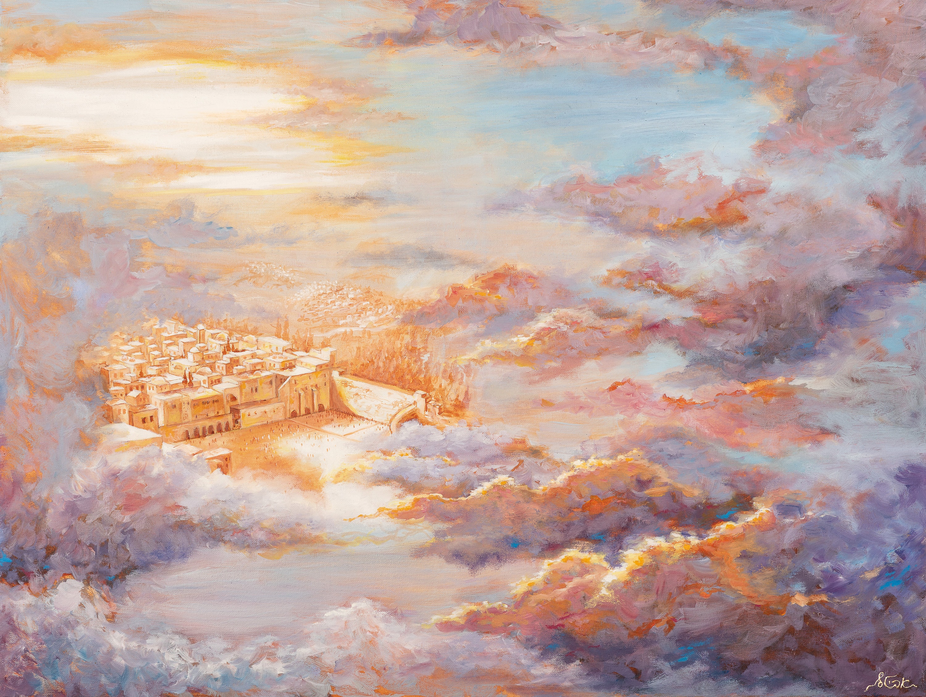Jewish Art Heavenly Jerusalem Kosel / Kotel Painting Israel Etsy