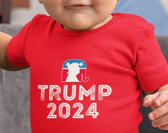 Trump 2024 Baby  Bodysuit Baby Rip Snap Tee Baby Donald Trump For President | President Trump Again | Republican GOP | 2024 Election