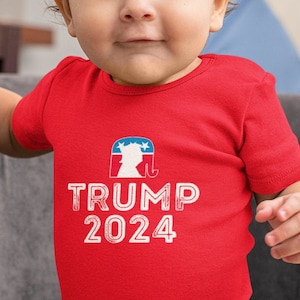 Trump 2024 Baby  Bodysuit Baby Rip Snap Tee Baby Donald Trump For President | President Trump Again | Republican GOP | 2024 Election