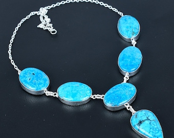Tibetan Turquoise Necklace: Sterling Silver Gemstone Pendant
