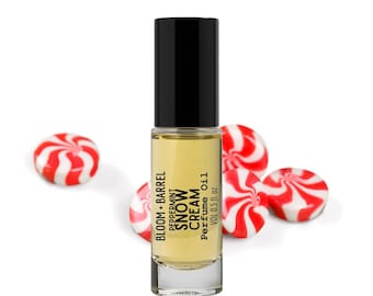 Peppermint Snow Cream Perfume Oil Roll-on- Candy Cane, Creme de Menthe & Marshmallow Gourmand Scent