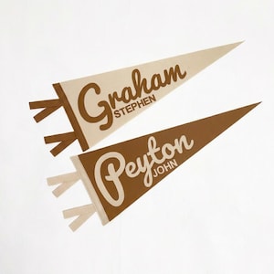 Name pennant, custom name wool felt pennant flag, vintage style personalized felt pennants and banners