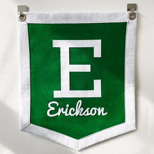 Custom letter camp flag, wall felt letter banner, Letter banner, Letter flag, felt letter pennant