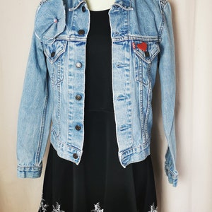 Veste Levi's vintage customisée originale broderie napperon image 2