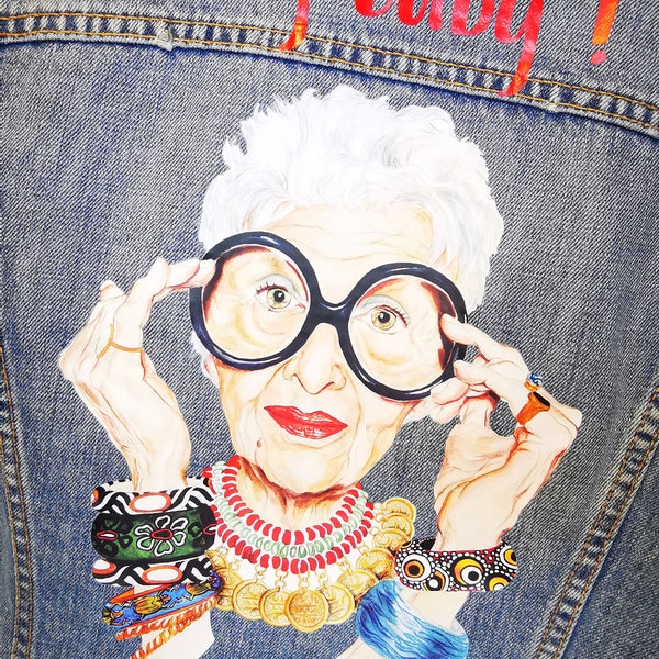 Veste en jeans Levi's Iris Apfel customisée