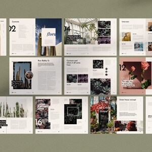 May include: A magazine spread featuring a variety of plants and flowers, including cacti, succulents, and roses. The magazine is titled "flora" and features articles on gardening, plant care, and green house design.