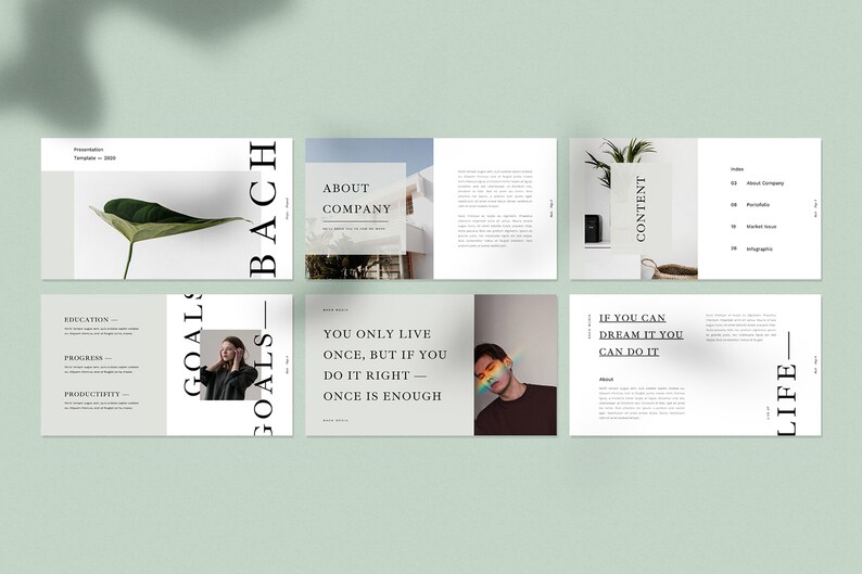 Minimalist Powerpoint Template Lookbook Catalogue Ebook - Etsy