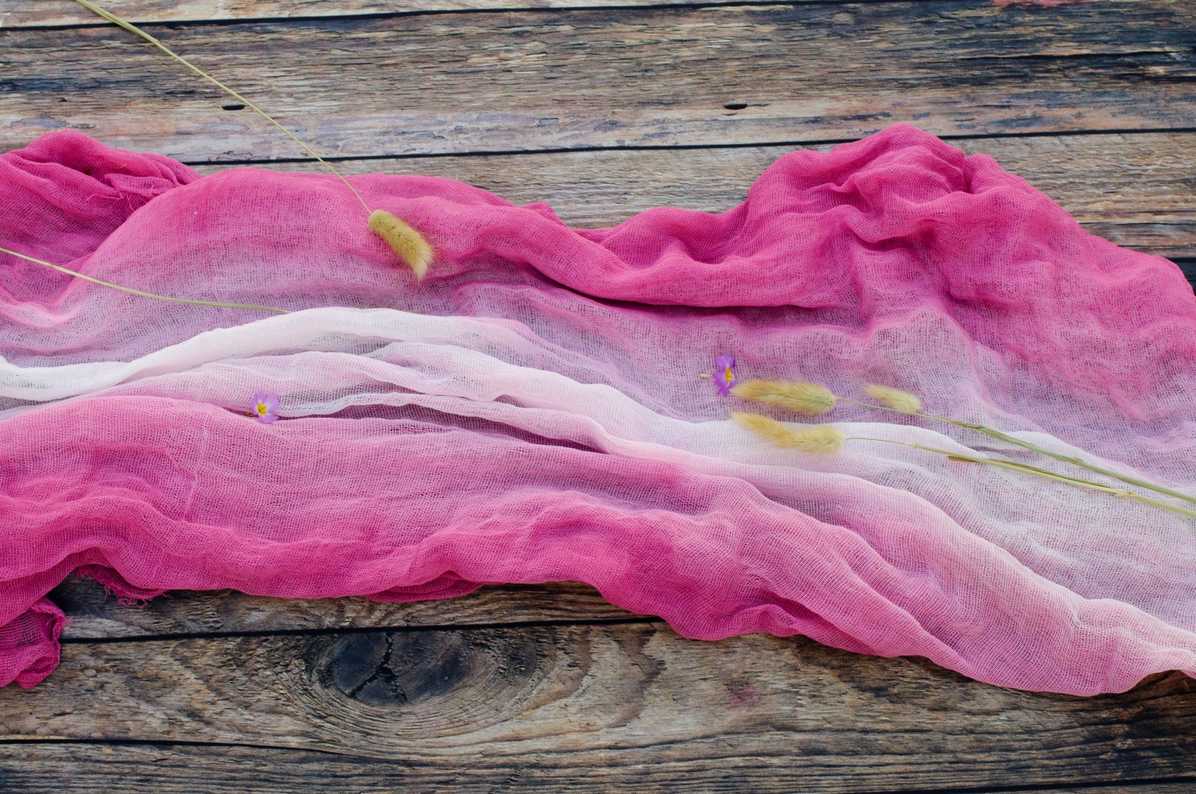 Gauze Runner Pink Gradient Centerpiece Cotton Cheesecloth Etsy
