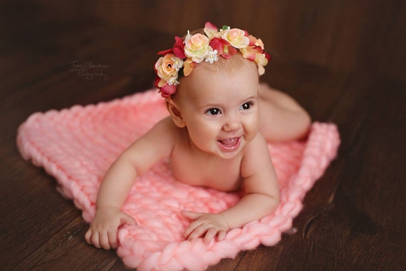 baby flower garland headband