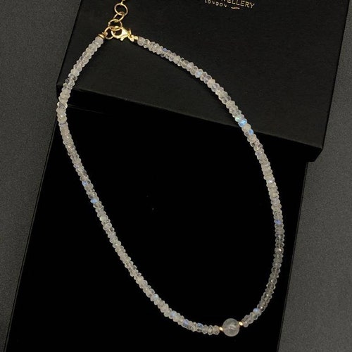 Faceted Randall cut rainbow Moonstone necklace and shops bracelet gift set