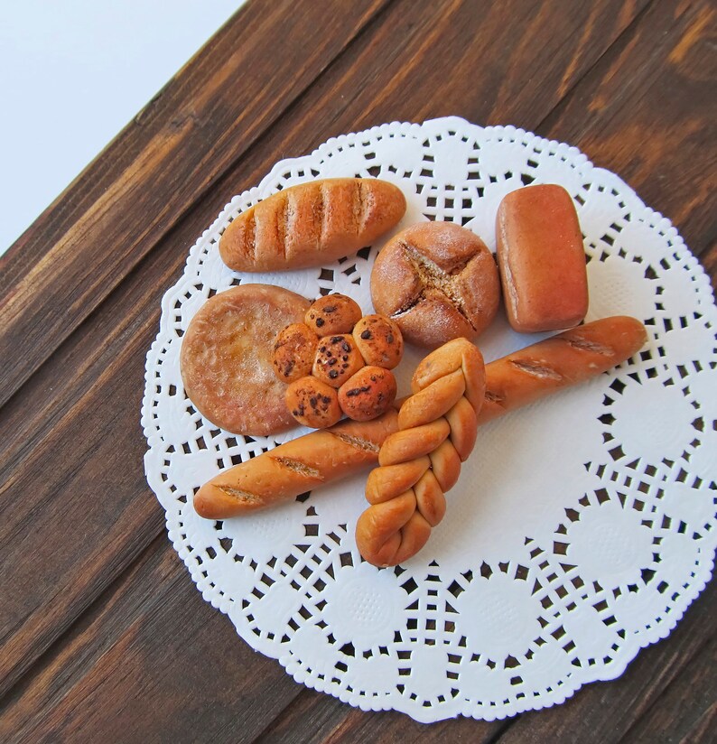 Set realistic bread polymer clay inchscale miniatures Blythe Etsy