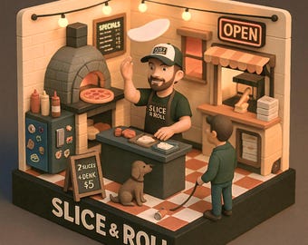 Custom 3D Isometric Diorama: Personalized Miniature Scene Art