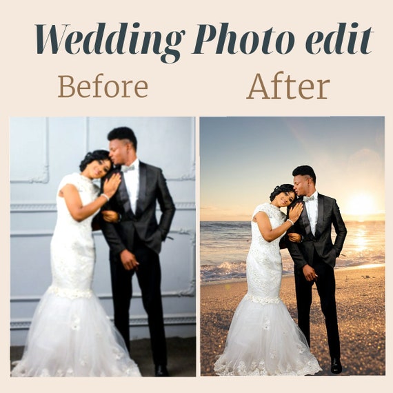 Custom Wedding Photo Edit Change Background Personalized - Etsy