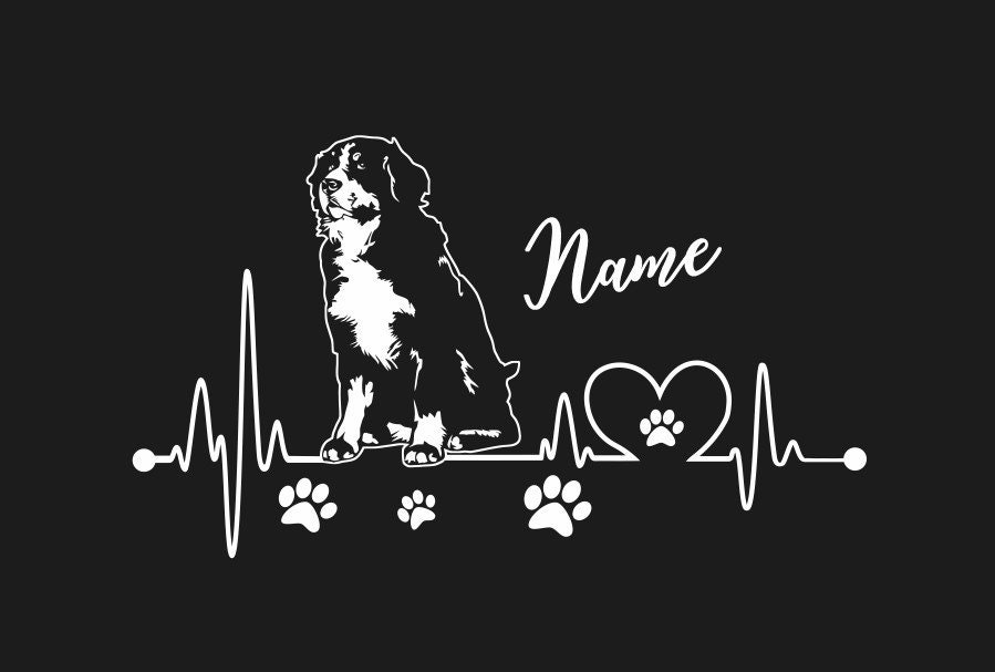 Herzschlag mit Hund und Katze Aufkleber │My-Foil Online Shop