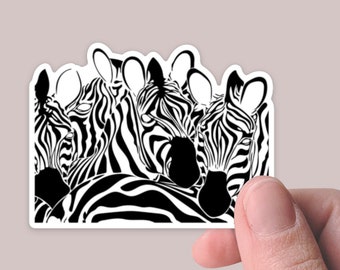 Zebra Sticker, matte vinyl sticker, white backing, decal sticker for laptops, cars, hydroflask, toolbox, waterproof