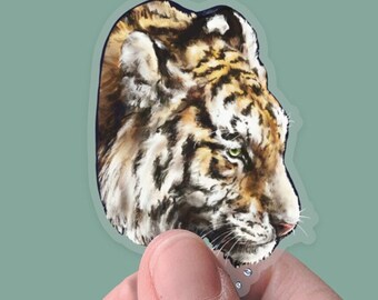 Tiger, vinyl sticker, matte sticker, clear backing, decal sticker for laptops, cars, hydroflask, toolbox, waterproof