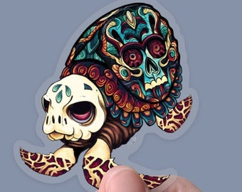 Skull Turtle sticker, vinyl sticker, matte sticker, decal sticker for laptops, cars, hydroflask, toolbox, waterproof