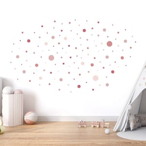 Juego de 134 puntos, pegatinas de pared, círculos, pegatinas de pared para habitación de niños, puntos adhesivos, puntos Pastel, pegatinas de pared para habitación de bebé E1181 W131