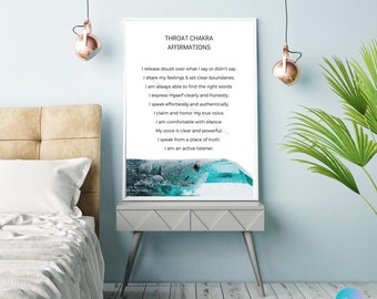 7 Chakra Print, Chakra Art Poster, Seven Chakras, Chakra Meditation Metaphysical Affirmations Spiritual Gifts & Decor 18x24 Digital Download