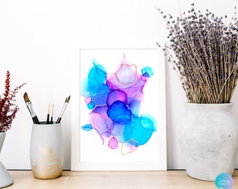 Original Alcohol Ink Painting | 11x14 Art Print | Contemporary Ink Painting and Alcohol Ink Print | Colorful Art | Spiritual Gifts