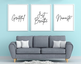 Reiki Cho Ku Rei Word Art Set of 6 Minimalist 18x24 Printable Wall Art Print Word Wall Art Yoga Studio & Meditation Decor