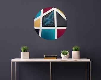 Portal Galaxy Artwork | Nebula Art | Geometric Space Decor | Nebula Art Canvas Painting | Spiritual Wall Decor