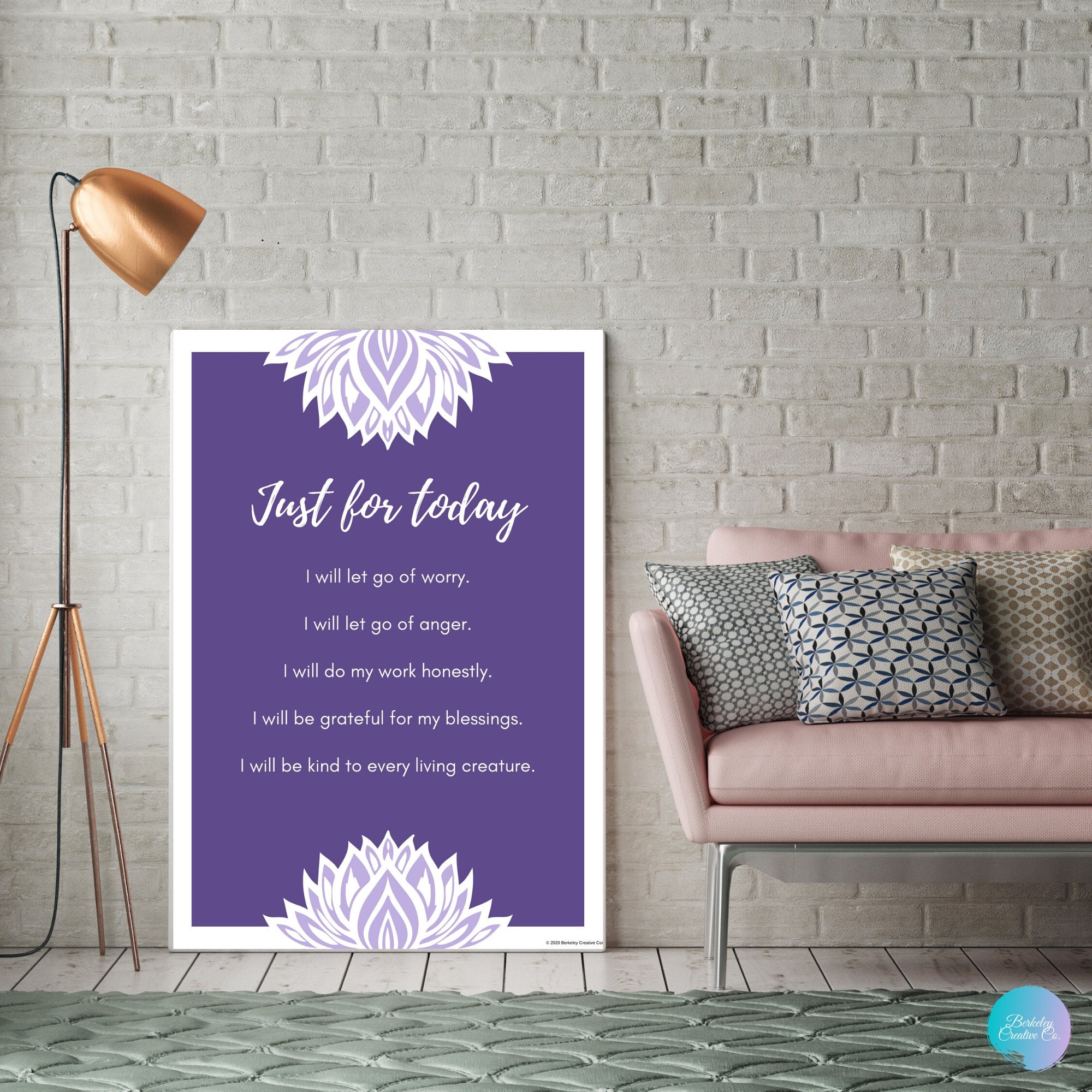 Reiki Principles Affirmation Art | Instant Download & Printable Wall ...