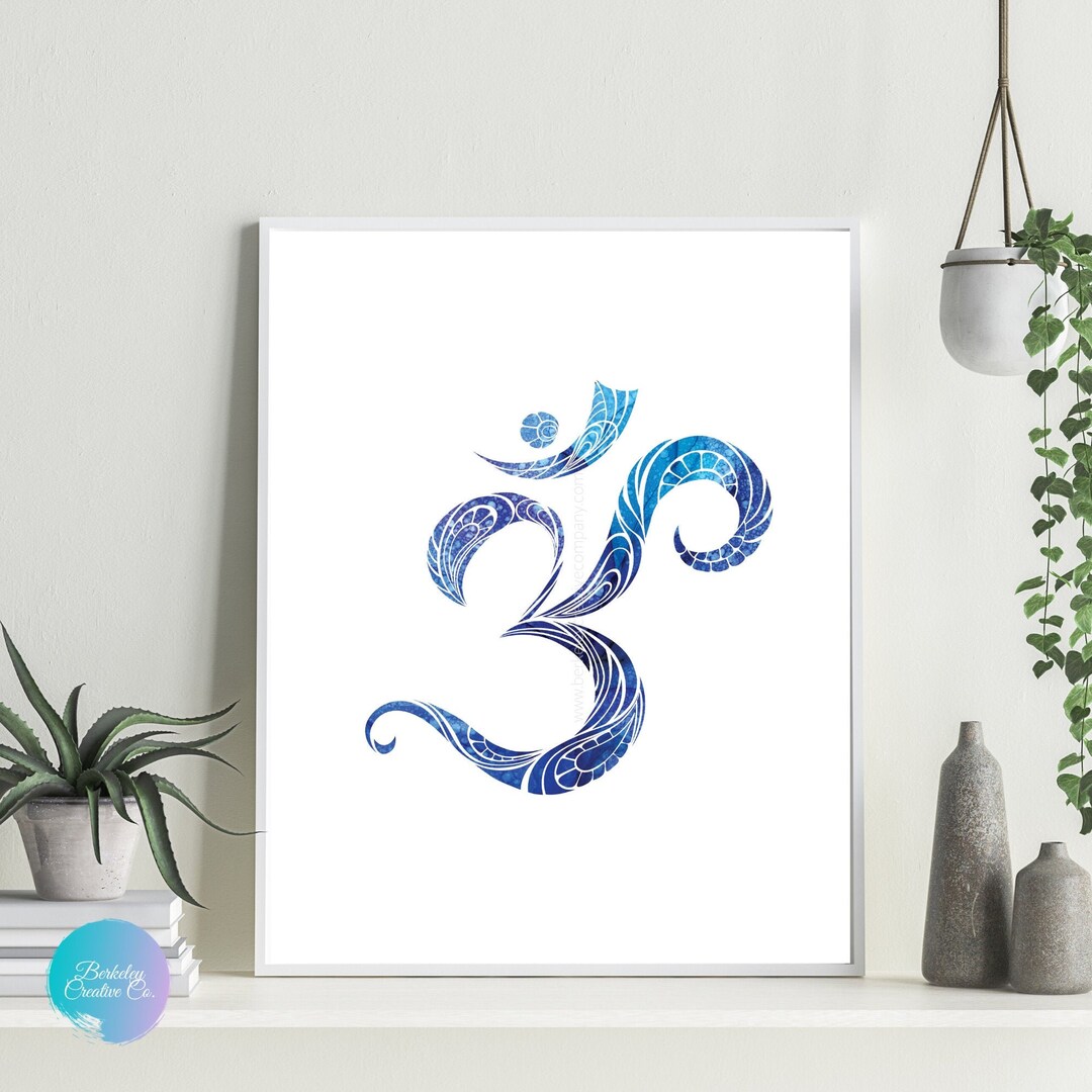 Om Wall Decor Artwork Print + Om Poster for Meditation Room Art + Yoga ...