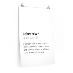 Lightworker Definition Poster, Black and White Print, Word Definition Art, Spiritual Wall Decor & Gifts bild 6