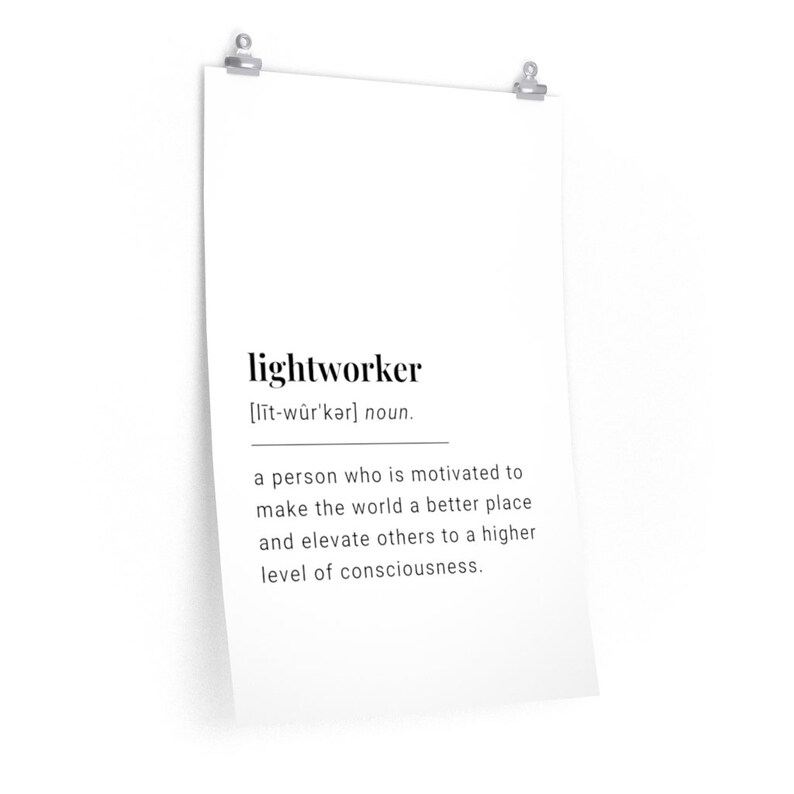 Lightworker Definition Poster, Black and White Print, Word Definition Art, Spiritual Wall Decor & Gifts bild 6