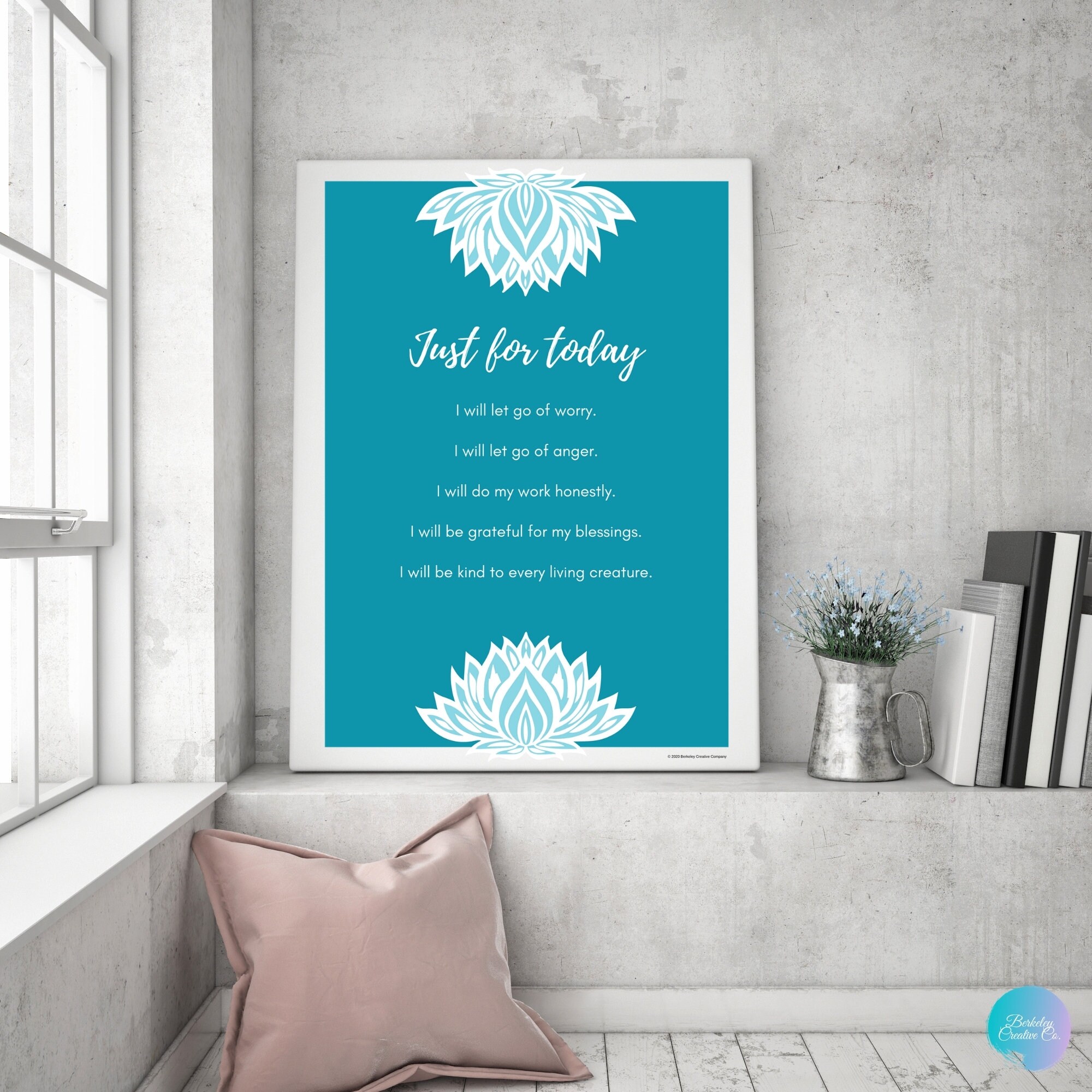Reiki Principles "just for Today" Affirmation Art Reiki Energy Healing ...