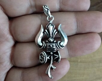 Shiva Trident Hindu Tryzub Trishula & Ouroboros Pendant Necklace w Gift Pouch Shiva Trident Hindu Tryzub Trishula & Ouroboros Pendant Necklace w Gift Pouch