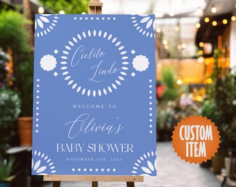 Cielito Lindo Welcome Sign | Baby Shower Decorations | Personalized Papel Picado Theme Decor