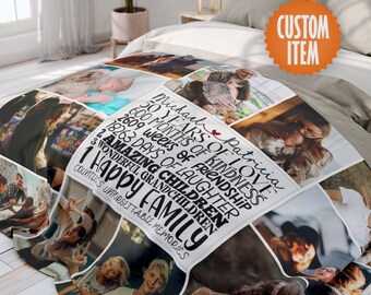 50th Anniversary Custom Photo Blanket - Personalized Picture Collage | Customizable Gift for Him and Her