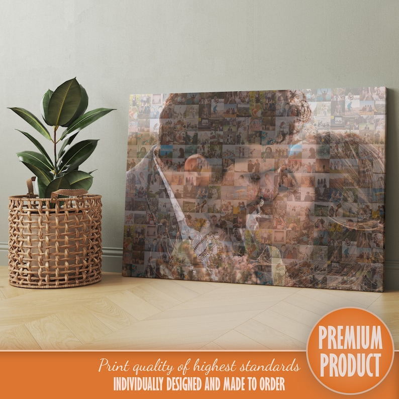 Photo Mosaic Canvas | Custom Photo Mosaic Picture Collage | Mosaic Photo Collage Made of Pictures | Photo Mosaic Print image 2