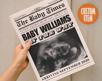 Baby Announcement Newspaper Template: Pregnancy Reveal | DIGITAL DOWNLOAD