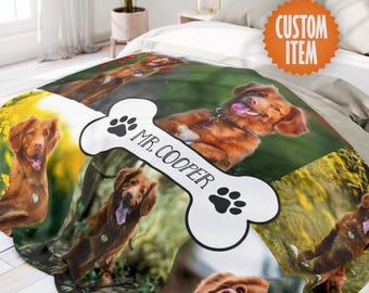 Custom Dog Blanket - Personalized Pet Photo Blanket | Customizable Dog Owner Gift