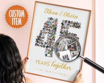 45th Wedding Anniversary Decorations - 45 Years Together | Forty-fifth Anniversary Photo Collage