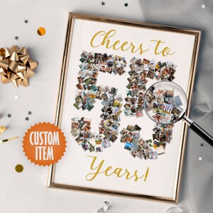 55th Birthday Decorations | Cheers to 55 Years | 55th Birthday Photo Collage