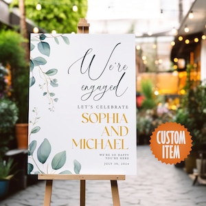 Engagement Party Welcome Sign | Personalized Engagement Sign | Engagement Party Decorations
