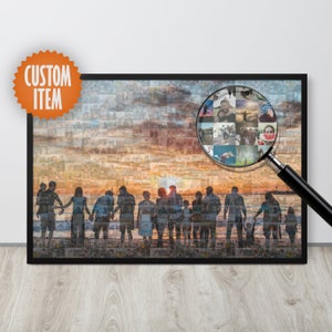 Custom Photo Mosaic Collage | Framed Picture Collage | Personalized Mosaic Photo Collage Poster
