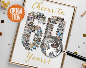 60th Birthday Decorations | 60th Birthday Photo Collage | Cheers to 60 Years