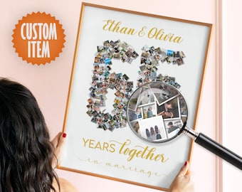 65th Wedding Anniversary Decorations - 65 Years Together | Sixty-fifth Anniversary Photo Collage