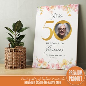 50th Birthday Welcome Sign | 50th Birthday Decorations | Hello 50 ...