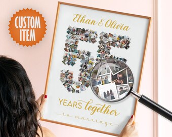 55th Wedding Anniversary Decorations - 55 Years Together | Fifty-fifth Anniversary Photo Collage