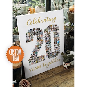 20th Anniversary Decorations 20 Years Together Photo Collage Sign 20th