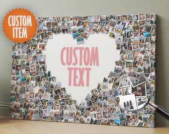 Heart Photo Collage Canvas | Heart Collage | Heart Shaped Picture Collage Board