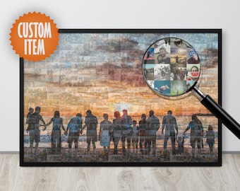 Custom Photo Mosaic Collage Made With 500 pictures | Personalized Mosaic Picture Collage